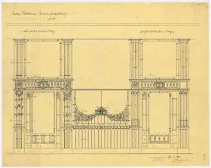 Warenhaus Wertheim, Oranienstraße, Berlin 2. Bauabschnitt: Fahrstuhlgitter 1:10