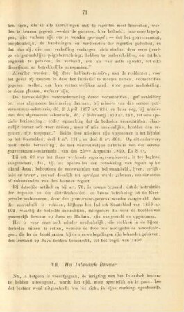 VII. Het inlandsche bestuur