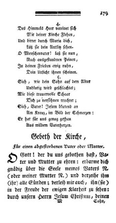 Gebeth der Kirche, für einen abgestorbenen Vater oder Mutter.