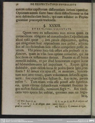 §. XXXIII. Et Ex Ultima Voluntate