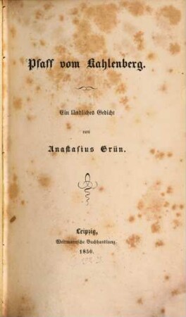 Pfaff vom Kahlenberg : ein ländliches Gedicht