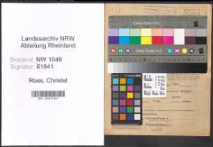Entnazifizierung Christel Ross , geb. 14.04.1901 (Verwalterin)