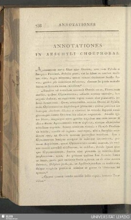 Annotationes in Aeschyli Choephoras