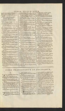 Index Praepositorum Et Decanorum