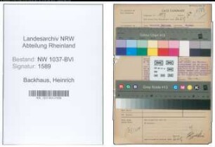 Entnazifizierung Heinrich Backhaus , geb. 19.11.1894 (Lehrer)