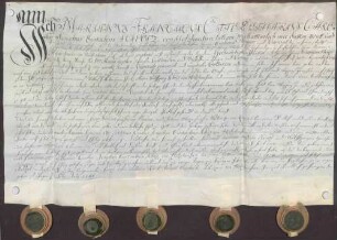 Instrumentum probationis des Marian Franz Schütz von Holzhausen.