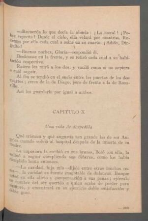 Capítulo X - Una vida de despedida