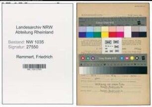 Entnazifizierung Friedrich Remmert , geb. 31.08.1903 (Bergmann)