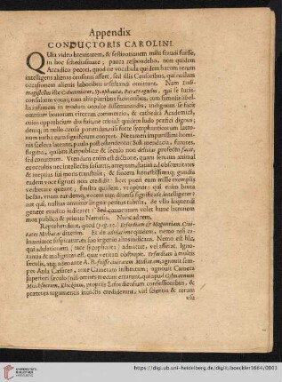 Apendix conductoris carolini