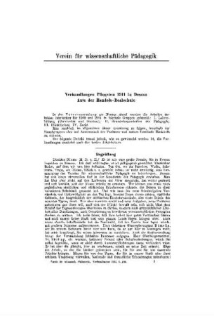 Verhandlungen Pfingsten 1911 in Dessau Aula der Handels-Realschule