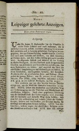 No. 11. Den 5ten Februar 1790.