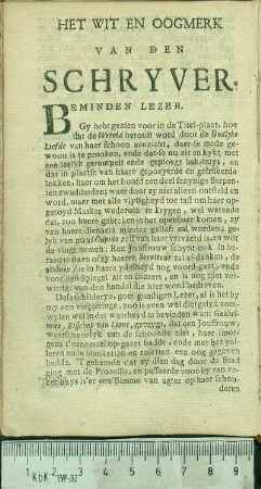 Het Wit En Oogmerk Van Den Schryver.