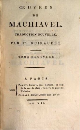Oeuvres De Machiavel, 9
