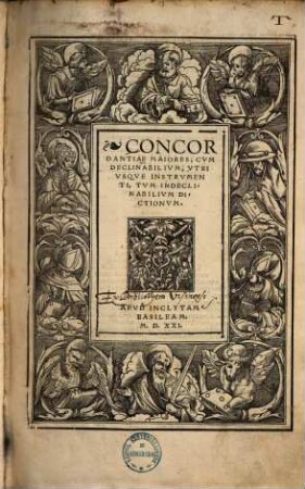 Concordantiae maiores, cum declinabilium, utriusque instrumenti, tum indeclinabilium dictionum