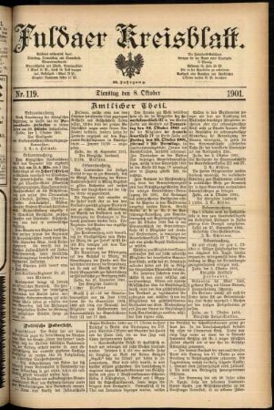 Ausgabe vom Dienstag, den 08. Oktober 1901.