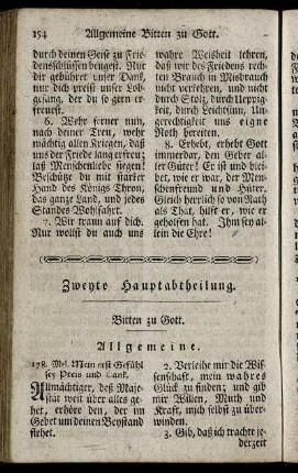 Zweyte Hauptabtheilung Bitten zu Gott.