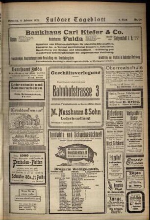 Zweite Ausgabe vom Samstag, den 04. Februar 1922.