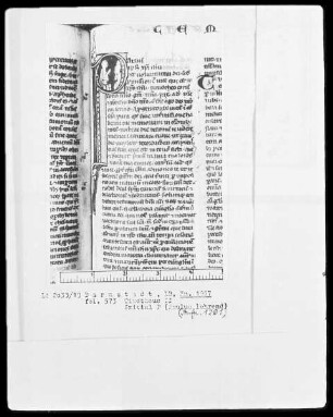 Biblia sacra mit Missale — Initiale P (aulus) mit lehrendem Paulus, Folio 573recto