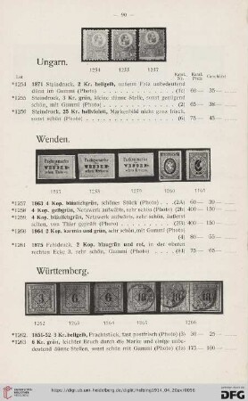 Württemberg (Nr. 1262-1295)