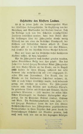 Geschichte des Klosters Leubus