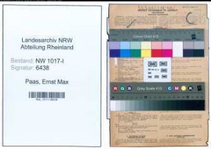 Entnazifizierung Ernst Max Paas , geb. 12.12.1879 (Rechtsbeistand)