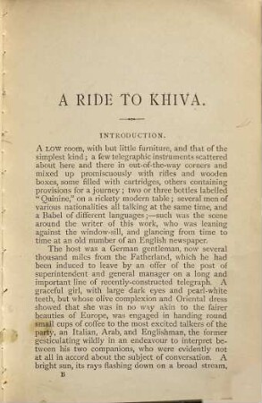 A ride to Khiva : Travels and adventures in Central Asia