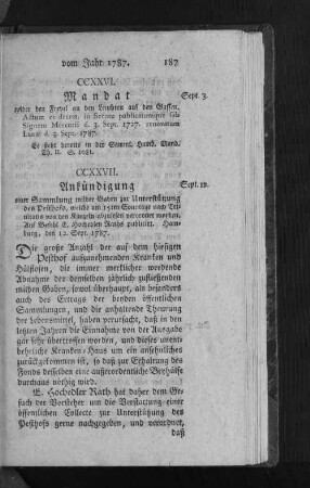 CCXXVI. Mandat