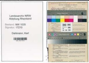 Entnazifizierung Karl Dahlmann , geb. 21.02.1905 (Hauer)