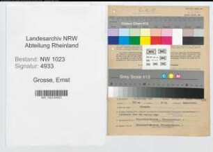 Entnazifizierung Ernst Grosse , geb. 16.10.1888 (Postinspektor)