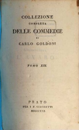 Collezione completa delle commedie di Carlo Goldoni, 21