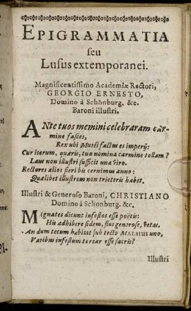 Epigrammatia seu Lusus extemporanei