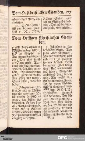 Vom Heiligen Christlichen Glauben.