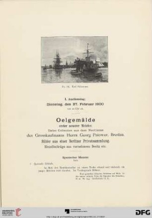 Oelgemälde erster neuerer Meister (Nr. 1-110)