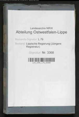Kommunalwegebau im Amt Schieder - Generalia -, Band 9