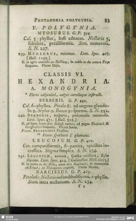 Classis VI. Hexandria