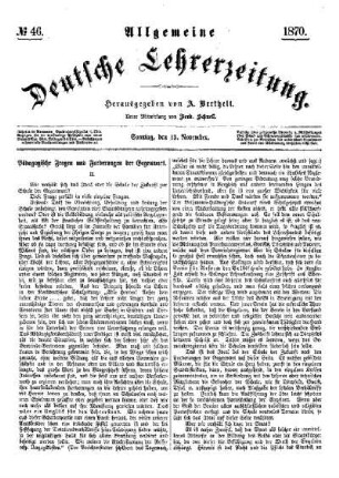Pädagogische Fragen und Forderungen der Gegenwart. II.