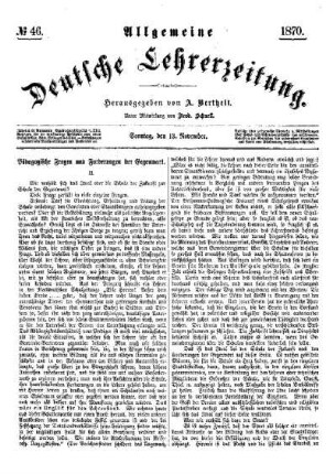 Pädagogische Fragen und Forderungen der Gegenwart. II.