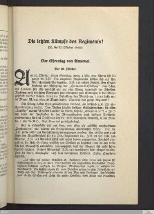 Die letzten Kämpfe des Regiments