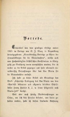 Einunddreißig Betrachtungen über das Ave Maria : Vorträge für die Maiandachten mit einer Einleitungsrede für den 30. April abends