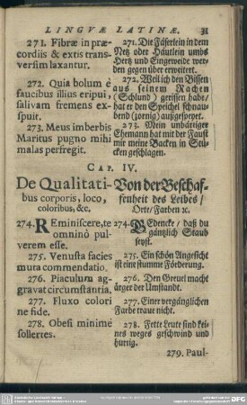 Cap. IV. De Qualitatibus corporis, loco, coloribus, [et]c.