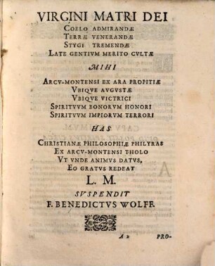 Disputationis Physicae De Substantia Corporea Mobili A Substantia Spirituali separata. Pars ..., [3]