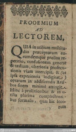 Prooemium Ad Lectorem