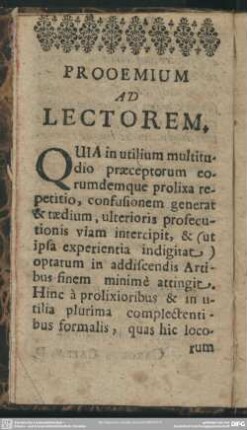 Prooemium Ad Lectorem