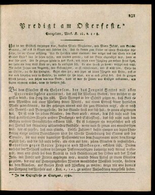 Predigt am Osterfeste