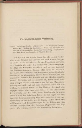 Vierundzwanzigste Vorlesung.