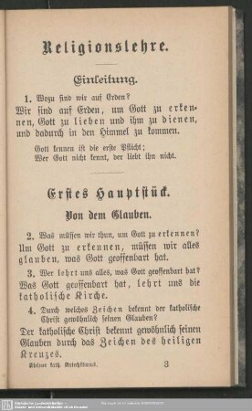 Erstes Hauptstück. Von dem Glauben