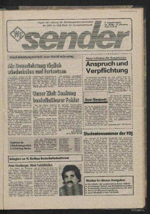 Betriebszeitung 'WF-Sender', Nr.35/1986 (5. Augustausgabe 1986)