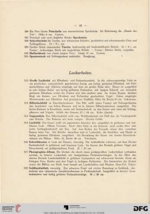 Lackarbeiten (Nr. 512-583)
