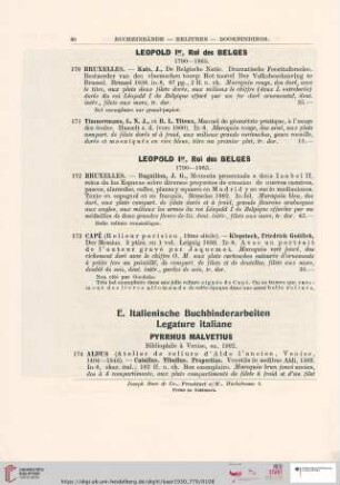 E. Italienische Buchbinderarbeiten (Nr. 174 - 198)