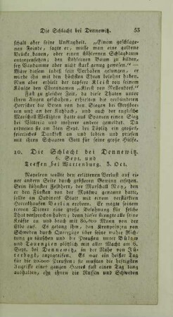 10. Die Schlacht bei Dennewitz. 6. Sept. und Treffen bei Wartenburg. 3. Oct